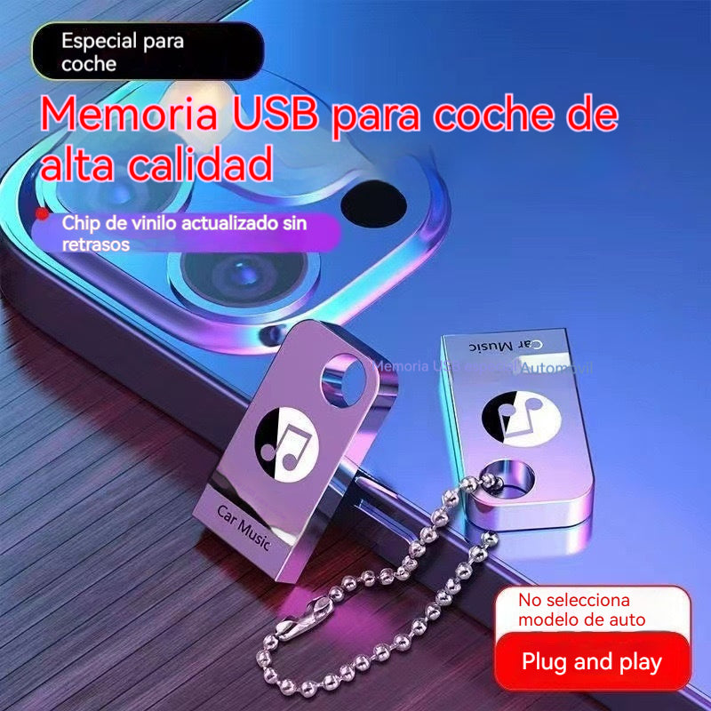 🚗🎵【 64G】 Memoria USB mini de metal para coche de 64 GB con canciones populares！