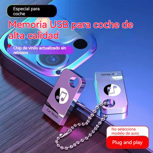 🚗🎵【 64G】 Memoria USB mini de metal para coche de 64 GB con canciones populares！