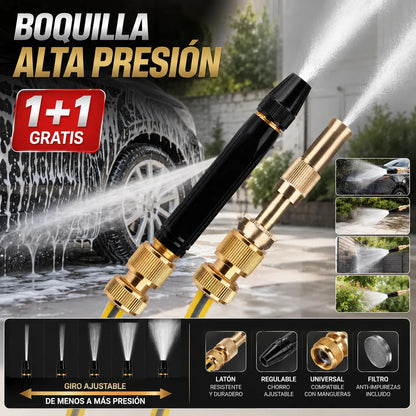 【2 piezas 】Pistola de agua metálica multifuncional de alta presión, con diseño de refuerzo, cuerpo metálico duradero y múltiples modos de pulverización para exteriores.