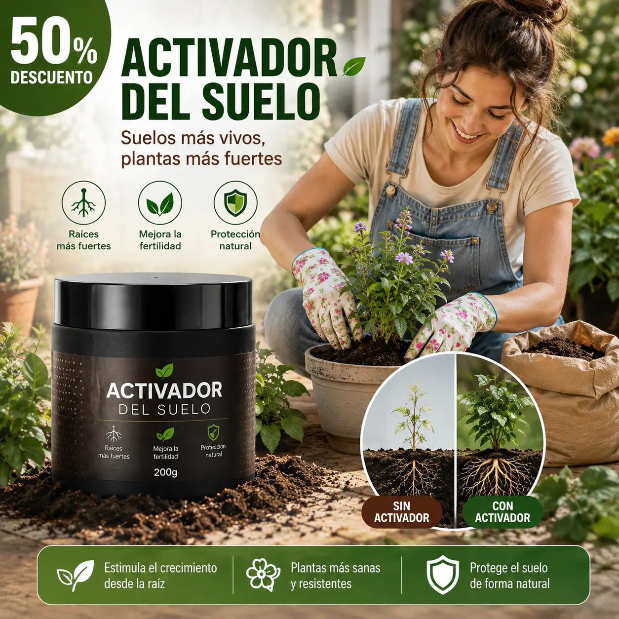🌱【Compra uno y llévate otro gratis, paquete de 2】Activador orgánico para el hogar y la jardinería🌱