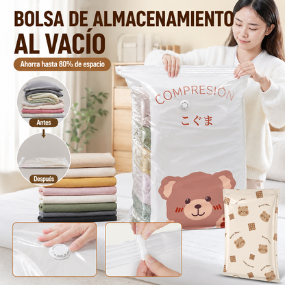 【 5 artículos por 28 euros 】 Bolsa de almacenamiento al vacío grande y compresible: no requiere bomba, es a prueba de fugas e ideal para ahorrar espacio en maletas y en casa