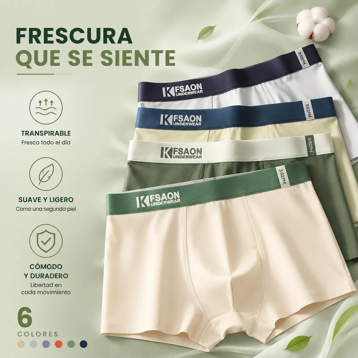 【6 piezas】【40-95 kg】 Calzoncillos bóxer nuevos de algodón puro para hombre, tallas grandes