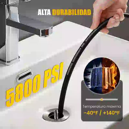 Herramienta de limpieza con chorro de agua a alta presión 🚰 Limpiador de basura para baño/cocina 🧹 Liberación rápida, resistente a alta presión, a prueba de fugas