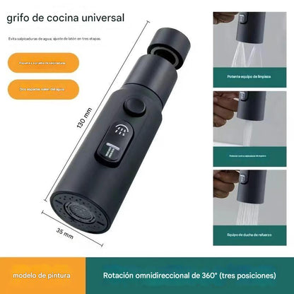 🔥💦 【Compra uno y llévate otro gratis】Grifo de cocina universal con filtro | A prueba de salpicaduras y con amplificador de presión