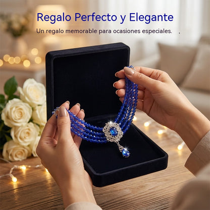 🌹 ¡¡50% DE DESCUENTO AHORA!! 🌹 Conjunto de lujo con collar y pendientes de cristal