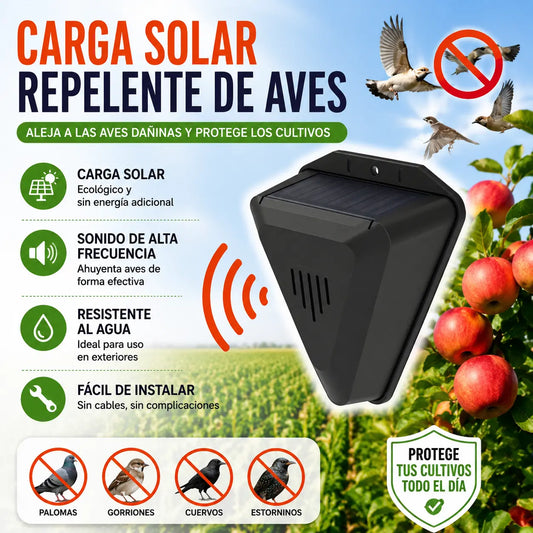 Dispositivo de alarma solar con sonido y luz para pájaros, ideal para huertos, estanques de peces, arrozales