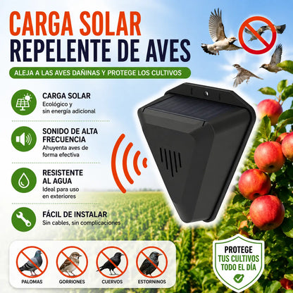 Dispositivo de alarma solar con sonido y luz para pájaros, ideal para huertos, estanques de peces, arrozales
