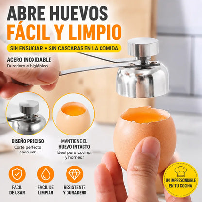 🥚🍳Cortador/abridor de huevos de acero inoxidable – Utensilio de cocina para abrir cáscaras de huevo