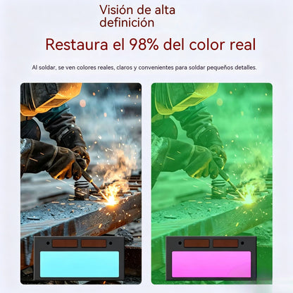 Casco de soldadura totalmente automático con luz variable