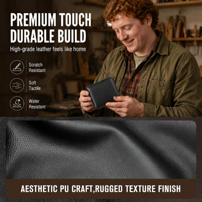 🐂✨ Nueva cartera de cuero genuino para hombre con sistema antirrobo