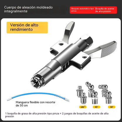 🔩🔧Engrasador autoblocante de alta presión con abrazadera de bloqueo de doble asa