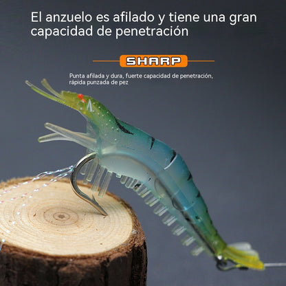 【7 piezas】Palitos luminosos de camarones de silicona suave