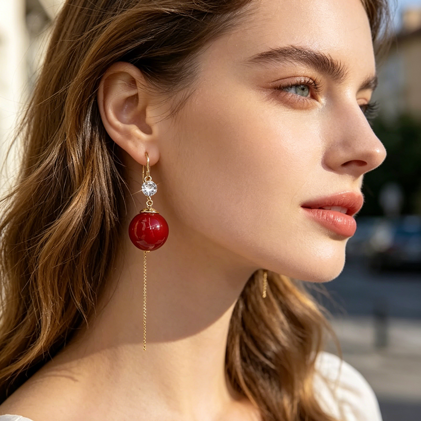 🔥Compra 1 y llévate 1 gratis🔥💞Pendientes de rosa roja con tallo de cristal