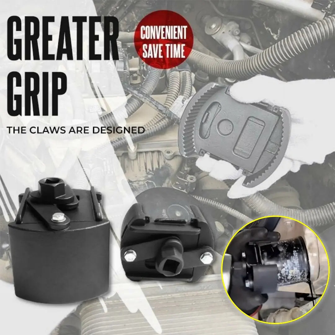Llave profesional para filtros de aceite de automóviles: ajuste automático de 60-80 mm, acero endurecido, compatible con llaves de carraca de 1/2 pulgada.