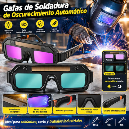 🕶️ Gafas de soldar con oscurecimiento automático: protegen contra la luz intensa, ofrecen doble protección y resguardan frente al deslumbramiento y los rayos UV.