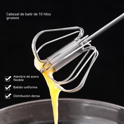 🎁2 artículos 24€--Batidor de huevos semiautomático de acero inoxidable