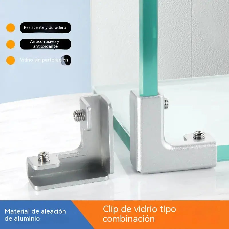 Clips para fijar azulejos, clips para vidrio, cierres para manijas, clips para macetas reforzados con aleación de aluminio.