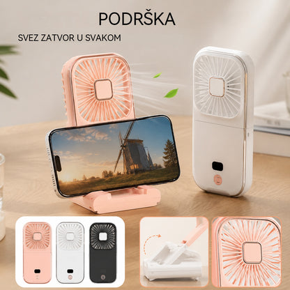 🔥Prijenosni sklopivi ventilator 4 u 1 s brzim USB punjenjem (ventilator/stalak za telefon/power bank/hlađenje)