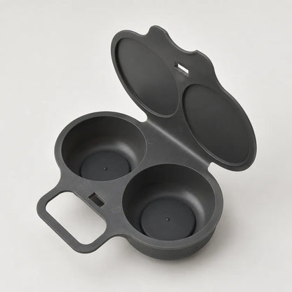 Vaporera de huevos de dos compartimentos, resistente al calor, fácil de limpiar, un utensilio de cocina creativo.