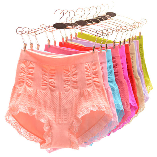 💝🔥【7 piezas】(60-100 kg) Braguitas antibacterianas de cintura alta y control de abdomen de talla grande