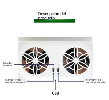 🌀Ventilador de escape para coche alimentado por energía solar