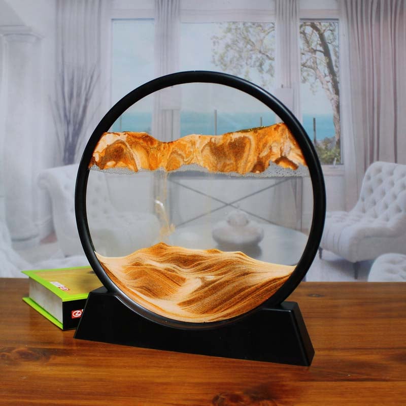 Adornos de arenas movedizas 3D para decoración del hogar con forma de montaña y río antiguos