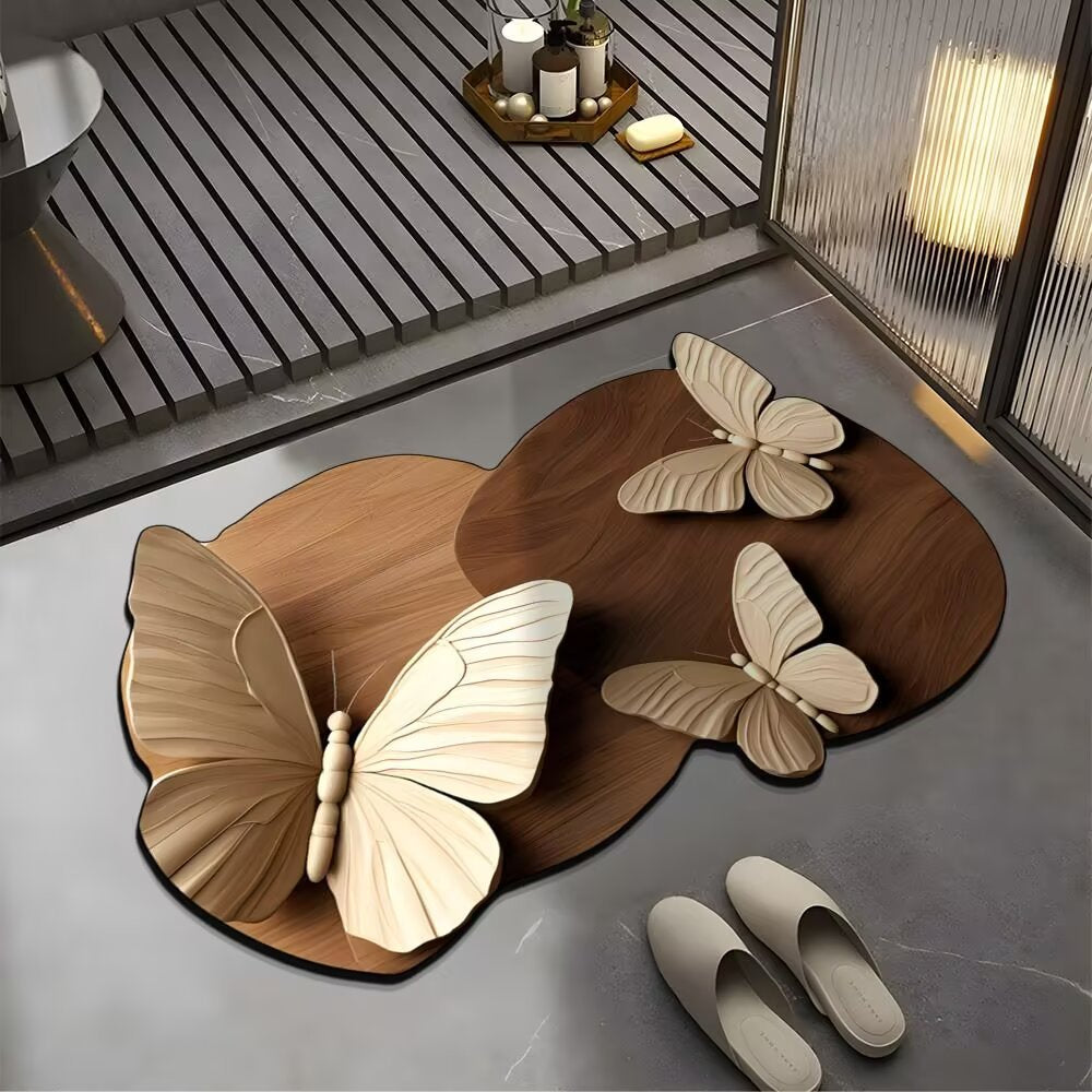 🔥OFERTA PROFUNDA💕【30*40cm+ 40*60cm】Alfombrilla absorbente y antideslizante con patrón 3D realista