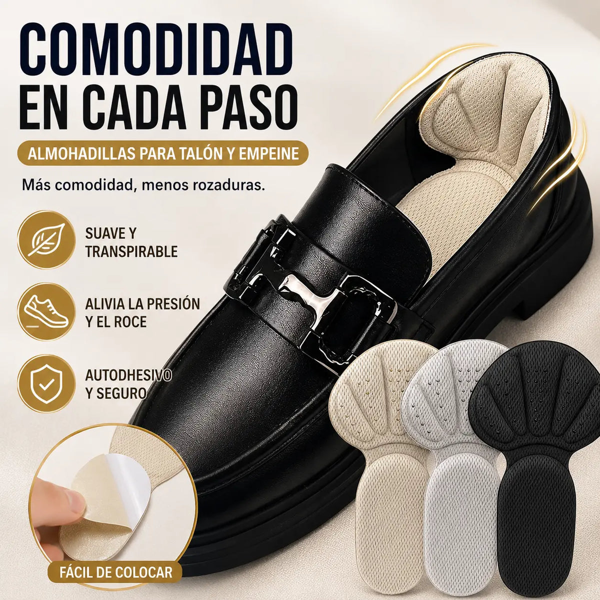 👠6 pares ✨ Insertos adhesivos recortables para el talón: cómodos, discretos y previenen ampollas 👣