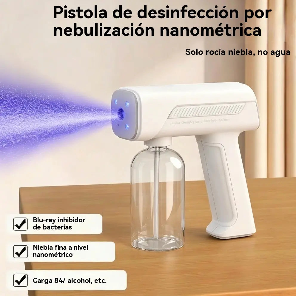 Pistola pulverizadora nano inalámbrica: niebla ajustable, sin cables. Perfecta para desinfectar y quitar el polvo. ¡Un elemento esencial para la limpieza! 🔫🌿