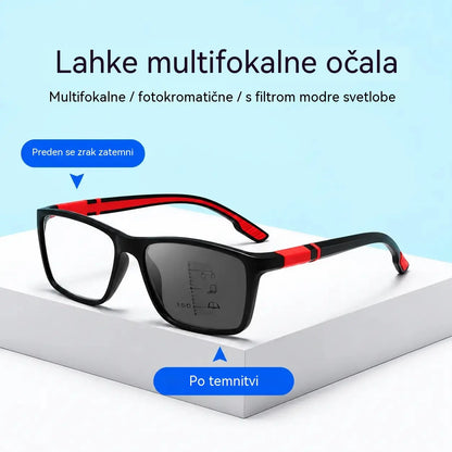 👓 Športna večžariščna očala za branje ✨ Fotokromatska stekla | Za vid na blizu in daleč | Zasnova, ki preprečuje drsenje