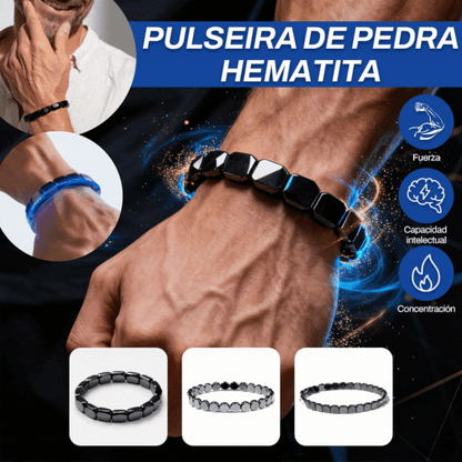【Compra 1 y llévate 1 gratis】[2 piezas 25 euros]🔥Pulsera de energía de hematita y ónix negro｜Recupera tu fuerza y confianza masculina