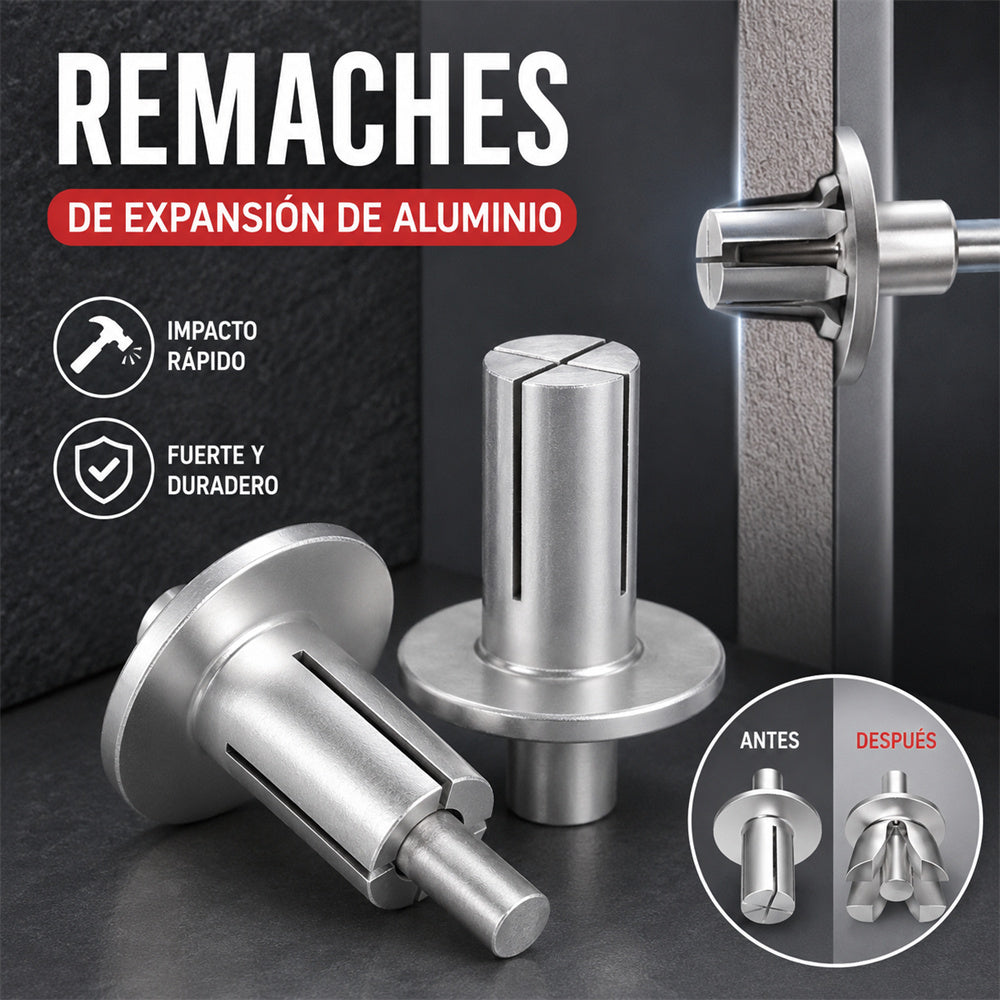 【100PCS】🔧 Remaches de aluminio con expansión de martillo: ¡fijación rápida y segura sin esfuerzo!🔩