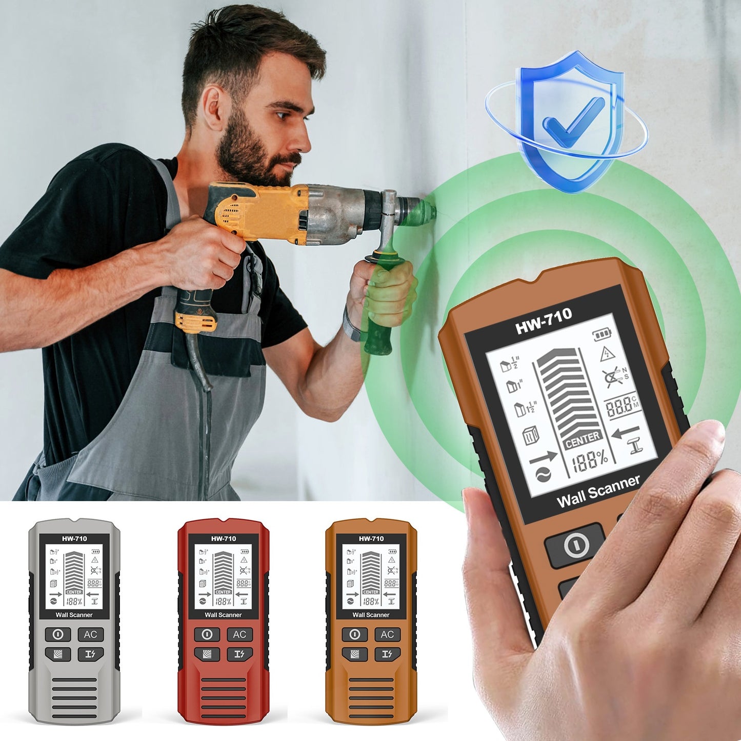 🔍 Detector de pared 2 en 1 – ¡Evita cables y tuberías ocultas!