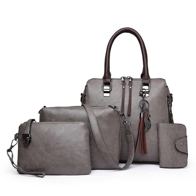 👜Set de 4 bolsos de mano de piel sintética para mujer