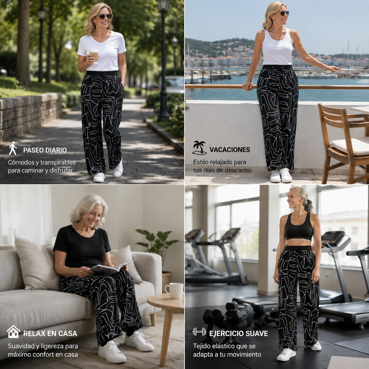 🔥【40-100 kg】Pantalones holgados de talle alto de seda helada Primavera/Verano 2026