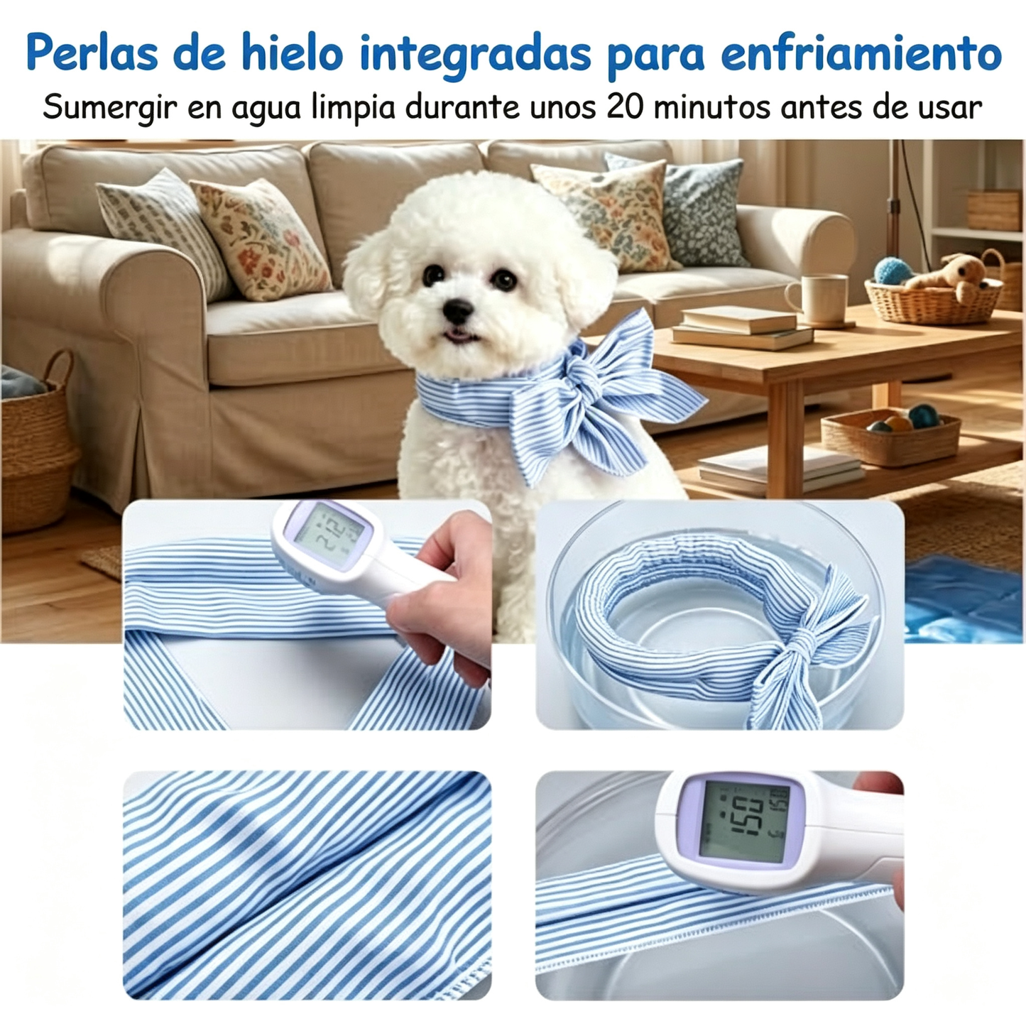 🐾【6 artículos por 26 euros】🌬Bufanda refrescante de hielo para mascotas！