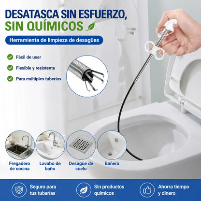 🔥Gran oferta 2026: 50 % de descuento🔥 Desatascador doméstico de cuatro garras para desagües