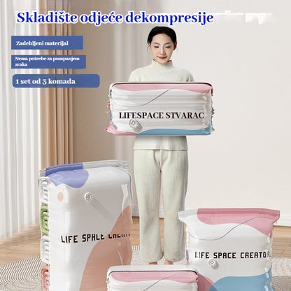 👕📦【5 komada 27€】Kompresijske vrećice za pohranu odjeće, nije potrebno vakuumiranje, ojačani dizajn.