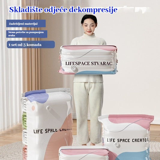👕📦【5 komada 27€】Kompresijske vrećice za pohranu odjeće, nije potrebno vakuumiranje, ojačani dizajn.