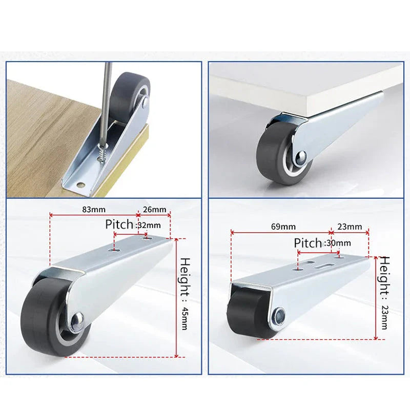🎁【5 piezas】🔄 Ruedas giratorias de funcionamiento suave y dirección ajustable ✨ Ruedas silenciosas con buena maniobrabilidad