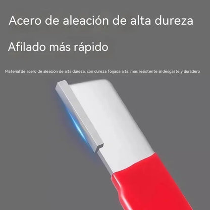 【2 pieza】Afilador de cuchillos portátil y rápido para tijeras de jardín, cuchillos de cocina y raspadores.