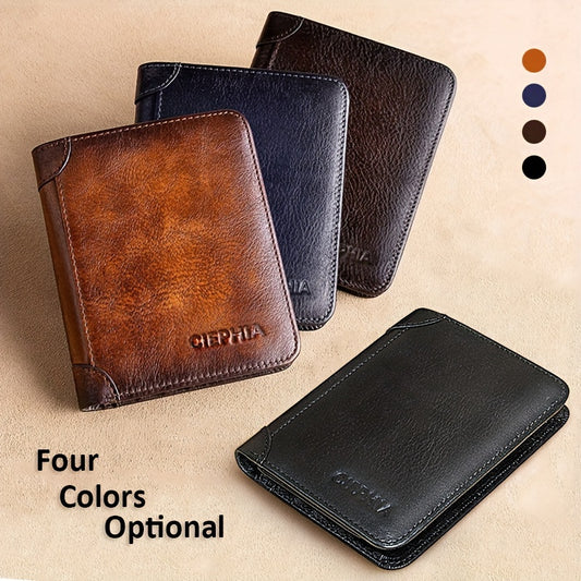 🔥 ¡50% de descuento! 🔥 Cartera multifuncional de cuero genuino con función antirrobo RFID, impermeable y duradera.