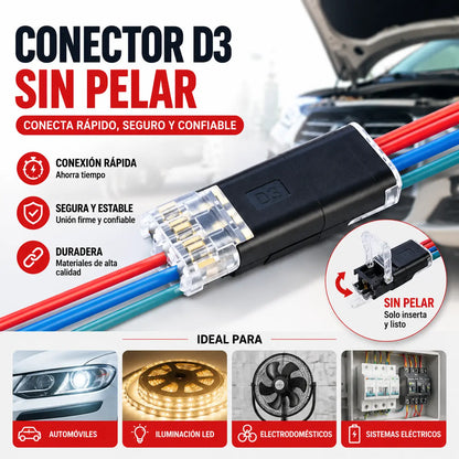 【40 piezas】🏆 Conector sin soldadura ni pelado de cables, enclavamiento de tres cables