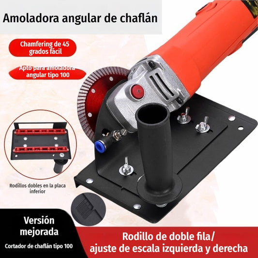 [Tipo 100] Herramienta de biselado + boquilla + manguera de agua --- Amoladora angular modelo 100 nueva con bisel. Cortador angular de 45 grados.