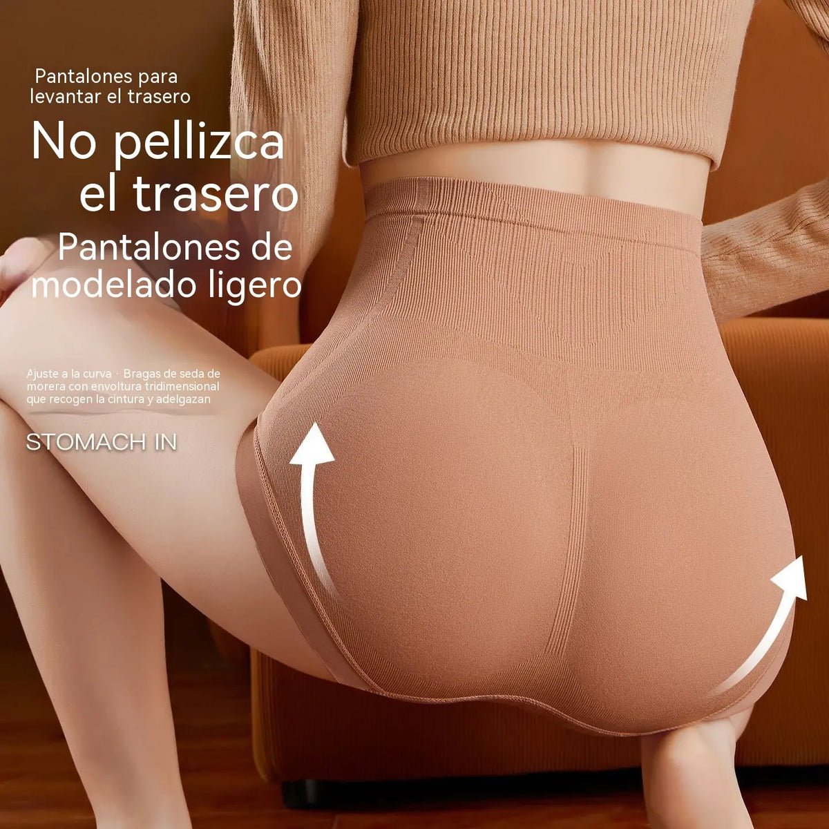 【4 piezas】【40-80kg】Bragas de seda antibacteriana de talle alto: cómodas y transpirables; realzan y moldean los glúteos a la vez que recogen eficazmente el abdomen para lograr un efecto reductor.