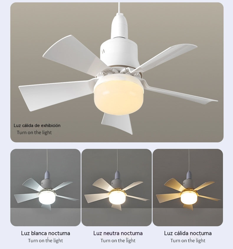 🔥🎁 VENTILADOR DE TECHO PORTÁTIL Y LUZ 2 EN 1 con control remoto