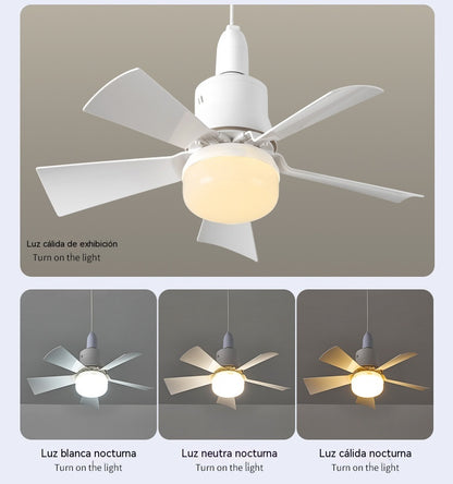 🔥🎁 VENTILADOR DE TECHO PORTÁTIL Y LUZ 2 EN 1 con control remoto