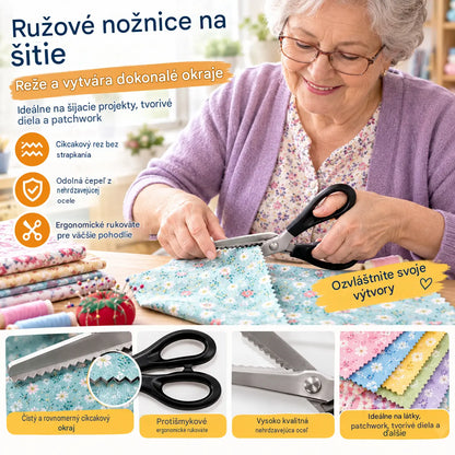2 položky za 580 českých korun！ Profesionální vroubkované nůžky – Ostré vroubkované nůžky na látku