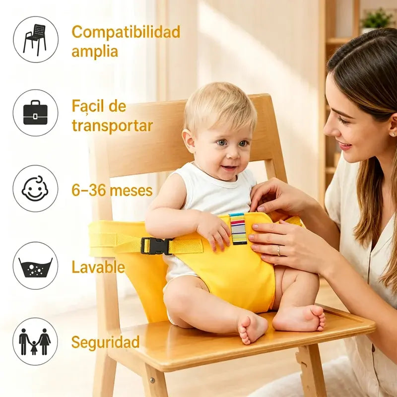 👶✨Cinturón de Seguridad Portátil para Trona de Bebé | Arnés Universal para Silla de Comida Infantil | Ideal para Viajes y Salidas con Niños