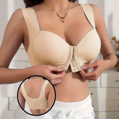 【Juego de 2 piezas】[S-2XL】Sujetador de tallas grandes para mujer, con efecto *push-up* y reductor, que ofrece una gran sujeción y copas moldeadas sin costuras【40-90kg】